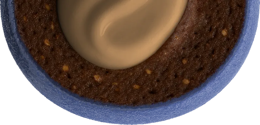 Blue bliss ball, cut in half