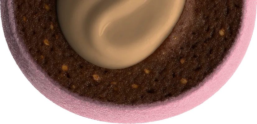 Rose bliss ball, cut in half