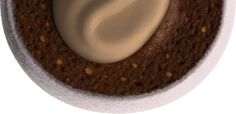 White bliss ball, cut in half